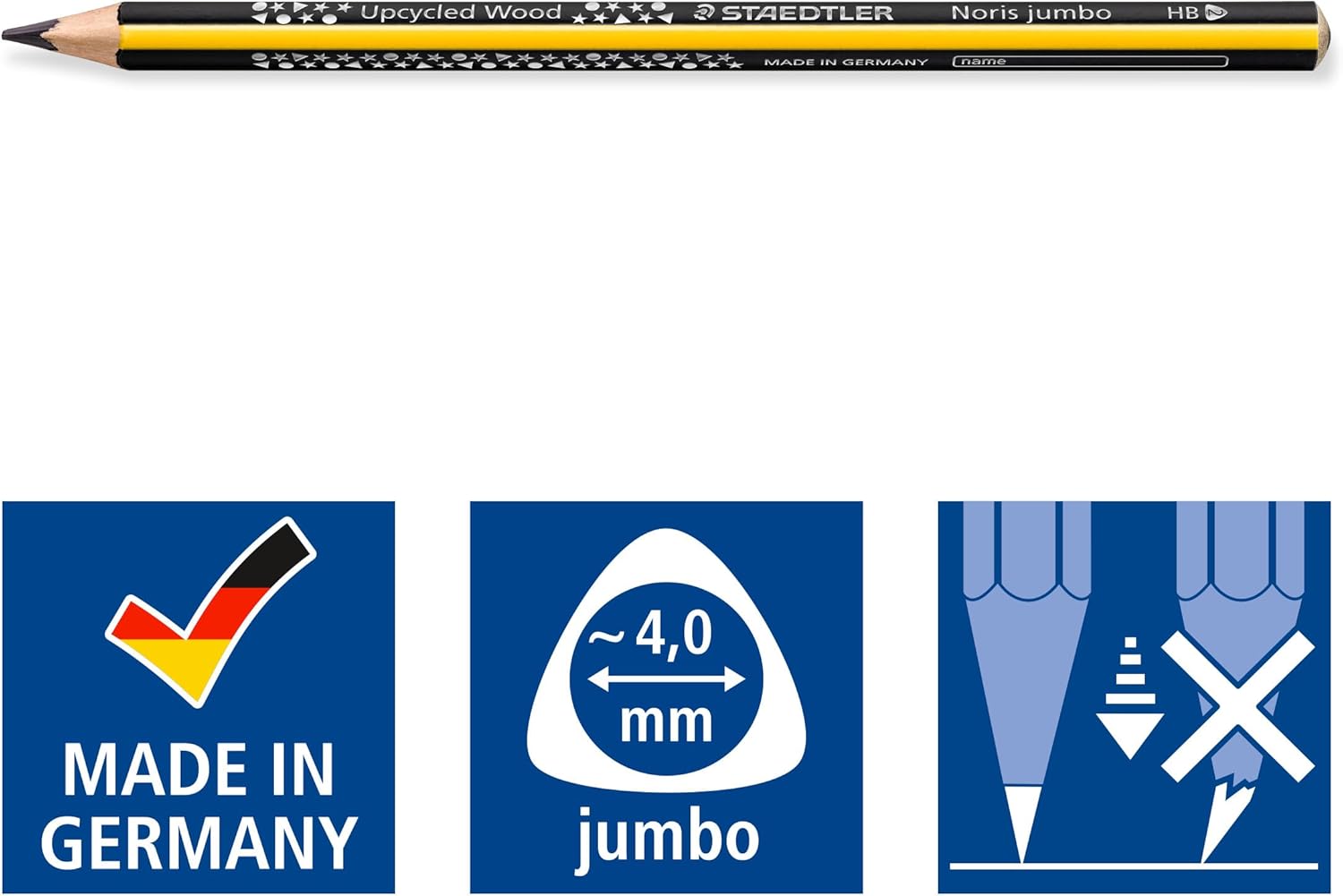 Thumbnail 4 de STAEDTLER Schreiblernstift Noris jumbo HB – 12er Kartonetui, dreikant, Bruchfest, FSC-Holz