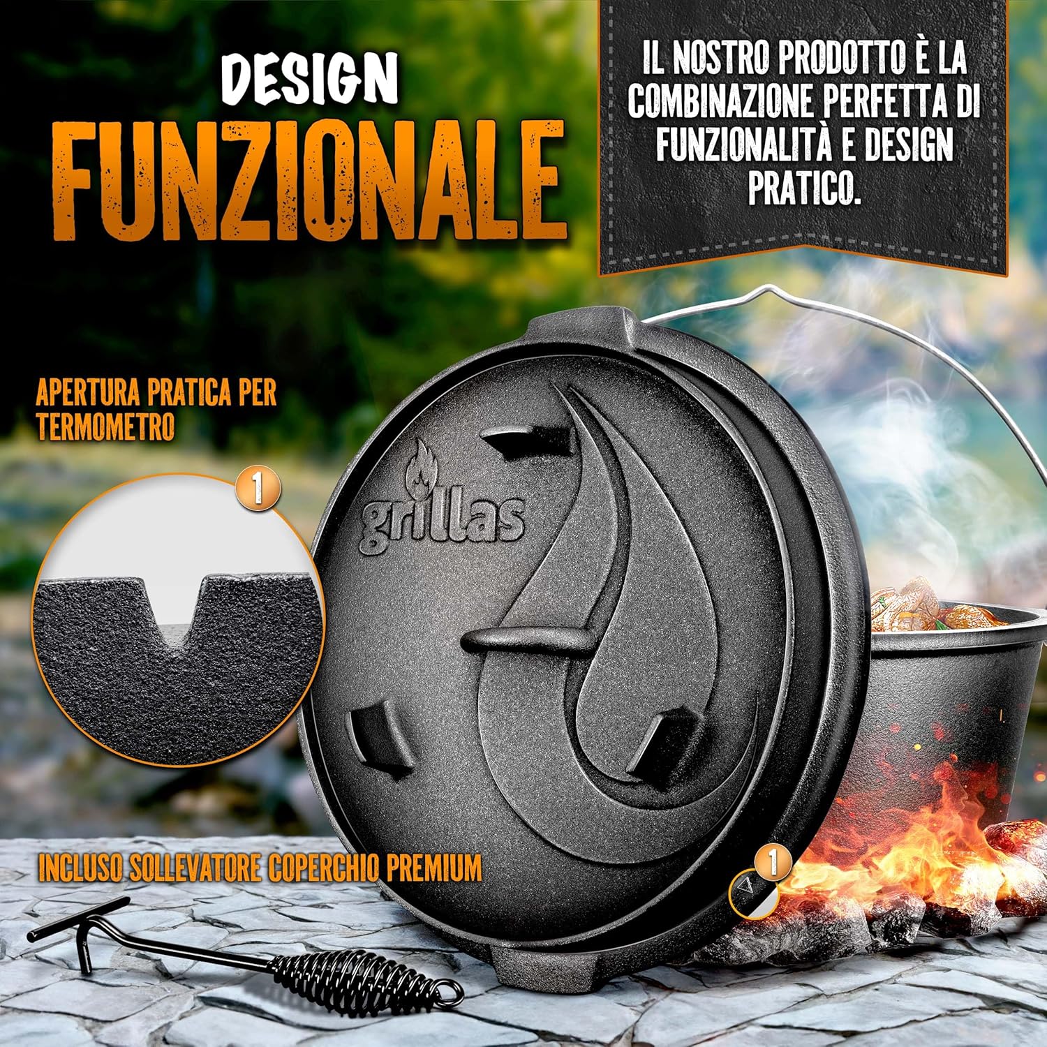 Thumbnail 4 de grillas Pentola Olandese in ghisa 🥘