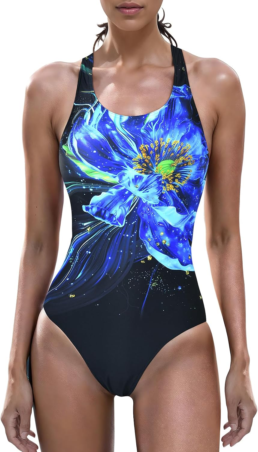 Thumbnail 4 de Veranobreeze Damen Sport Badeanzug Racerback Schwarz