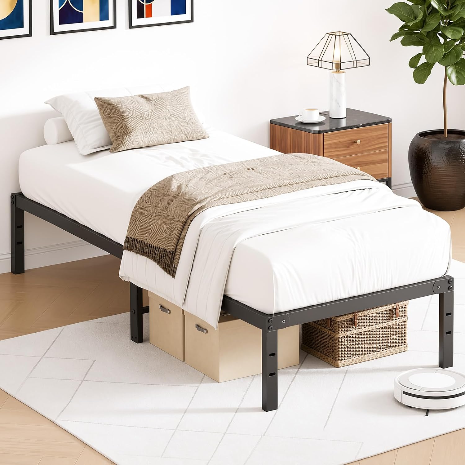 Thumbnail 6 de Sweetcrispy Metal Bed Frame, Twin XL