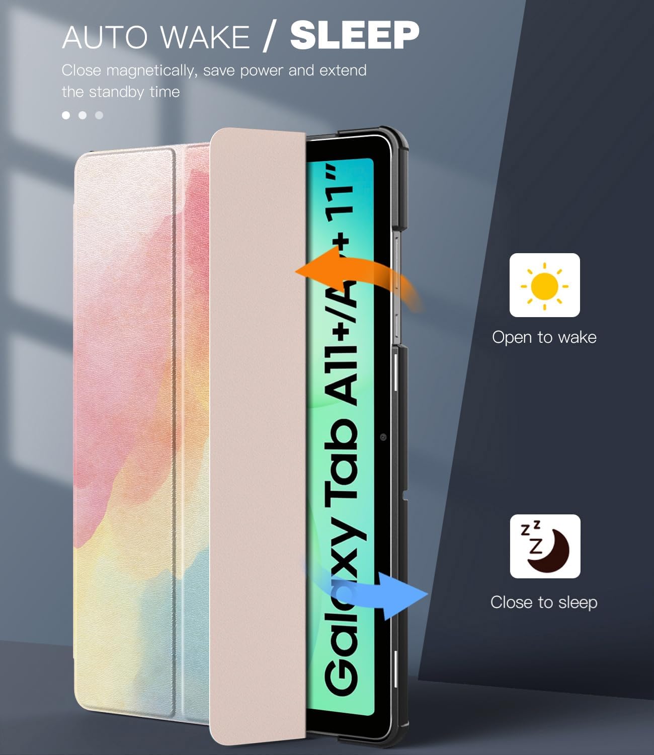 Thumbnail 4 de TiMOVO Case for Samsung Galaxy Tab A11+ Plus / A9+ Plus 11-inch (2025/2023) – Slim stand cover with auto wake/sleep, Rainbow