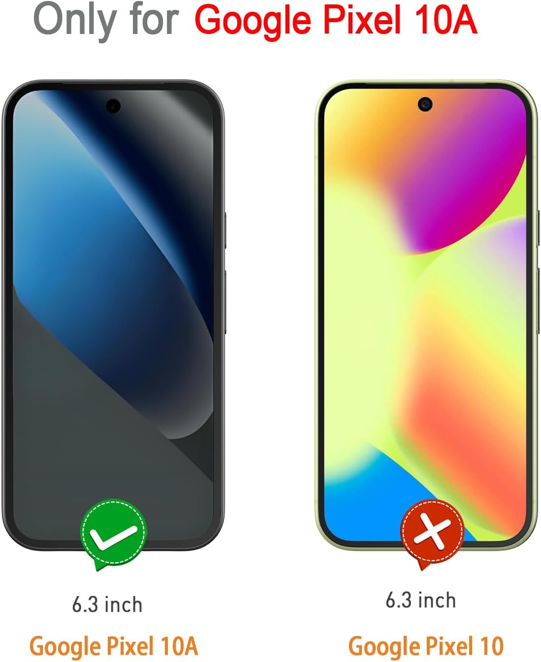 Thumbnail 1 de WFTE 2er Schutzfolie aus gehärtetem Glas für Google Pixel 10A 5G