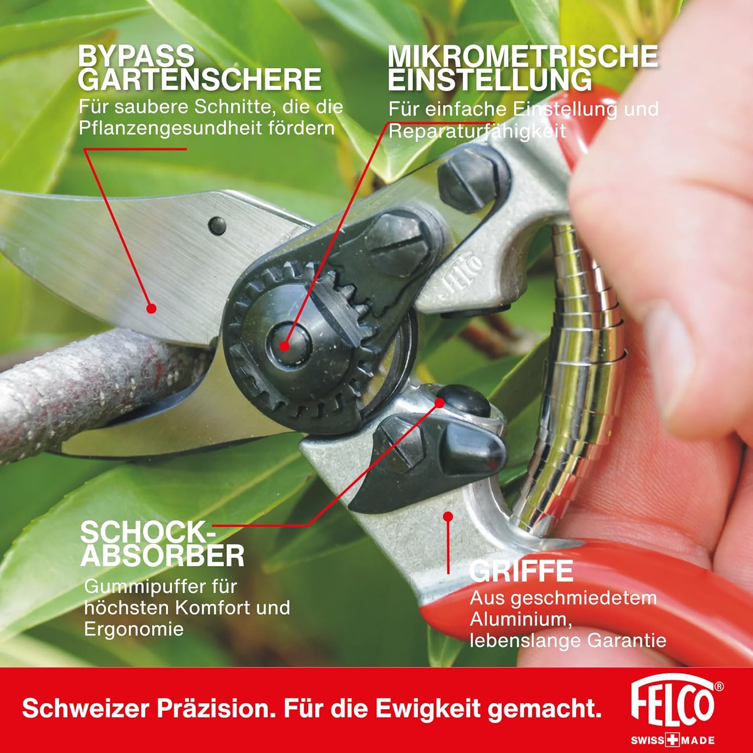 Thumbnail 5 de FELCO 6 kompakte Bypass-Schere – präzise, langlebig und ergonomisch (Rechtshänder, Größe M)