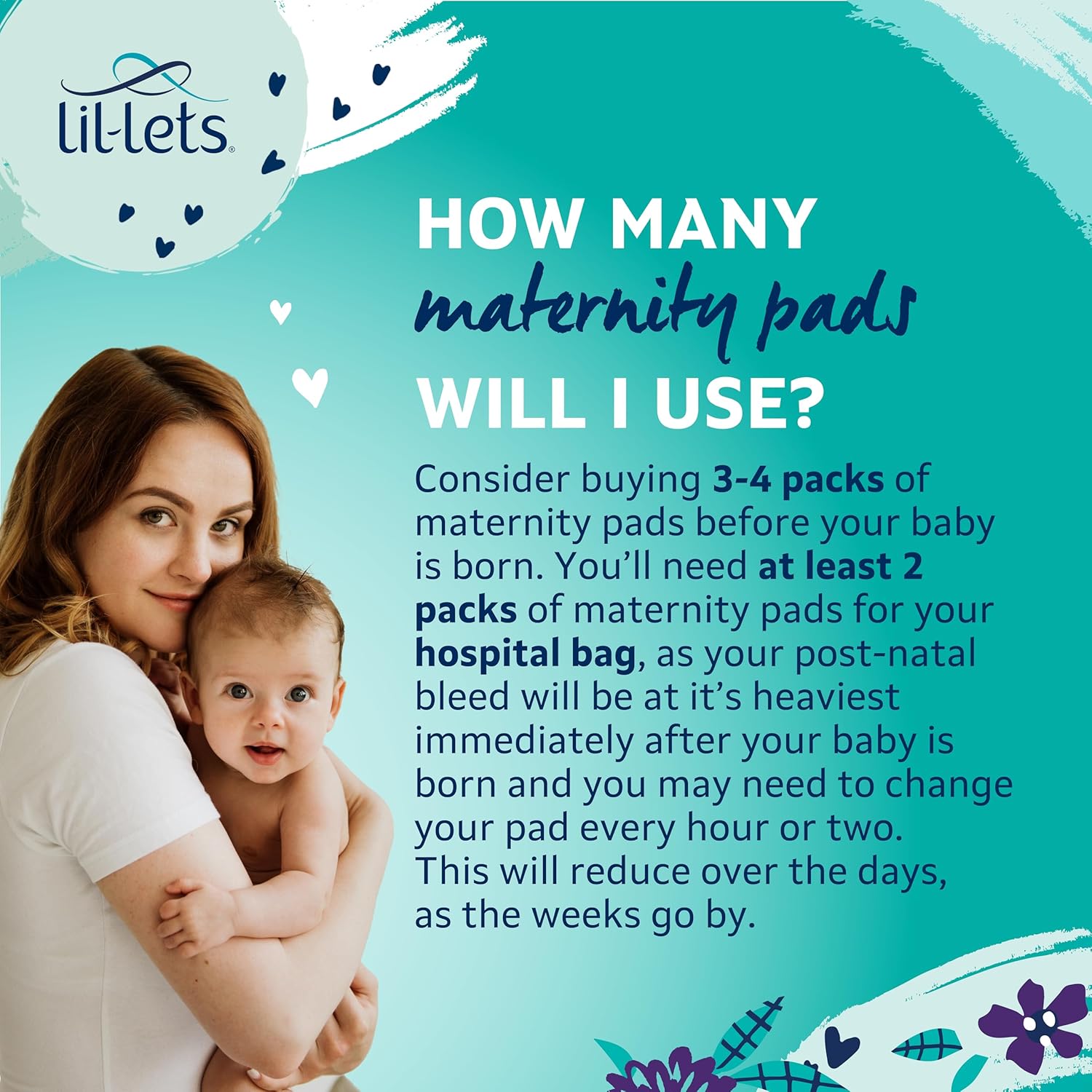 Thumbnail 5 de Lil-Lets Maternity Pads with Wings – Extra Long Maxi Thick (30 pads, 3 packs)