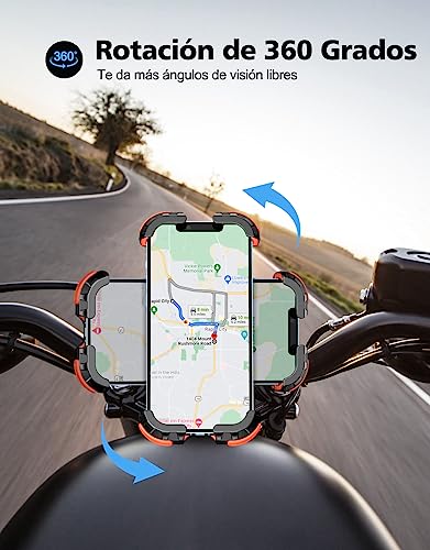 Detalle 2 de Glangeh Soporte móvil universal para bicicleta y moto con rotación 360° (anti-vibración y cierre seguro)