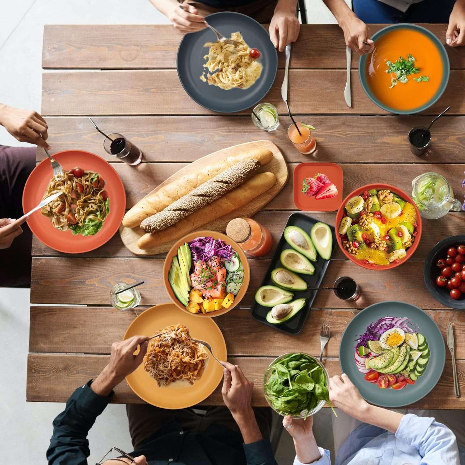 Thumbnail 6 de 48-teiliges unzerbrechliches Geschirr-Set für 4 Personen aus PP-Kunststoff (Camping & Picknick)