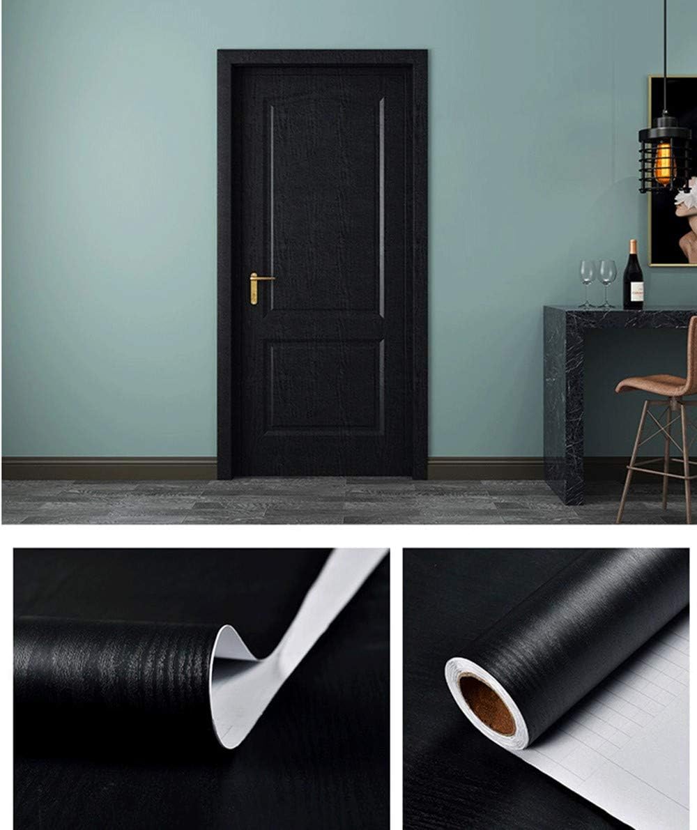 Thumbnail 6 de Boeoanay Black Wood Peel-and-Stick Wallpaper, Waterproof PVC Film