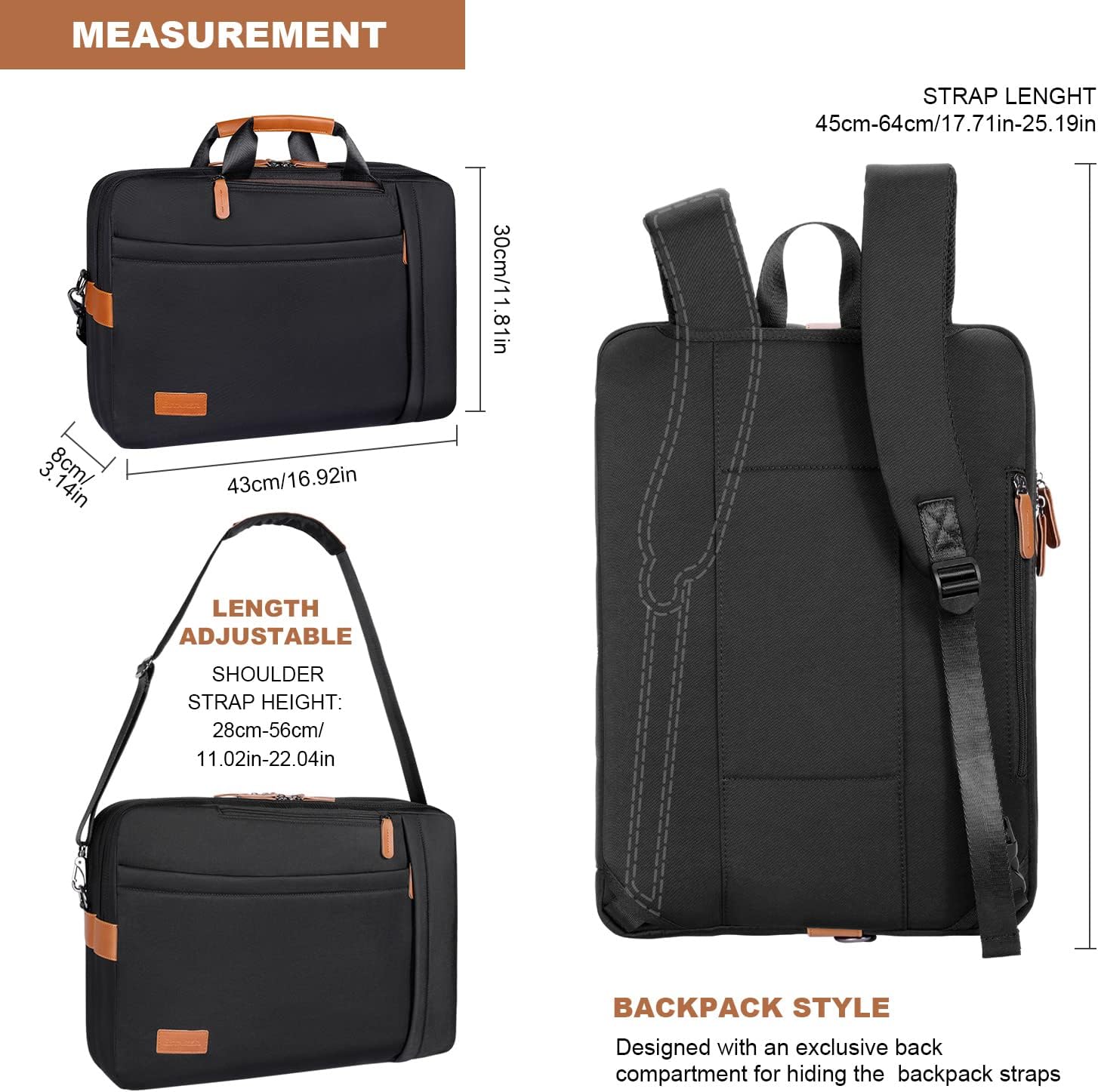 Thumbnail 6 de Estarer Convertible Laptop Messenger Bag 17-17.3 Inch: A Versatile Work Companion