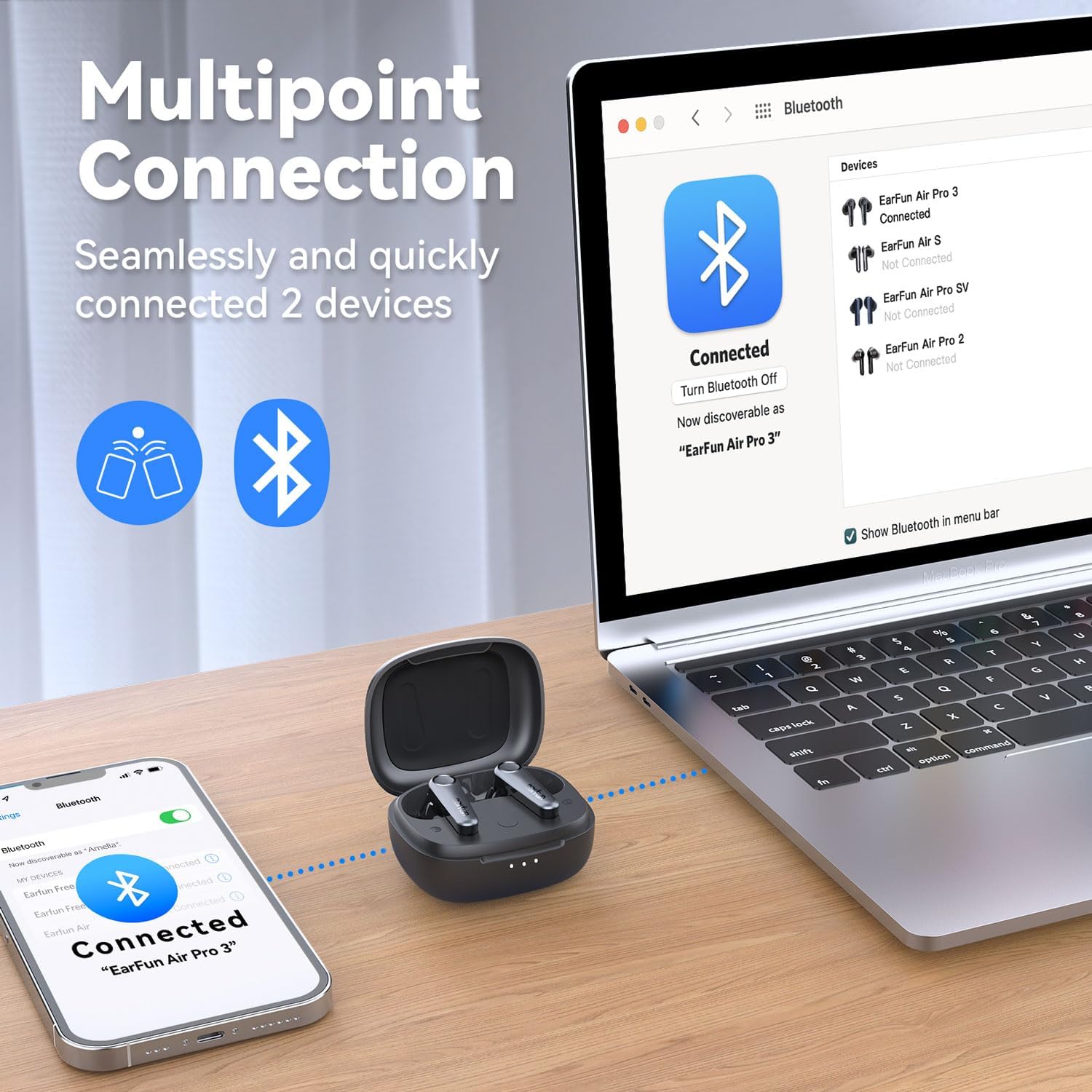 Thumbnail 4 de EarFun Air Pro 3 Wireless Earbuds for Hybrid ANC