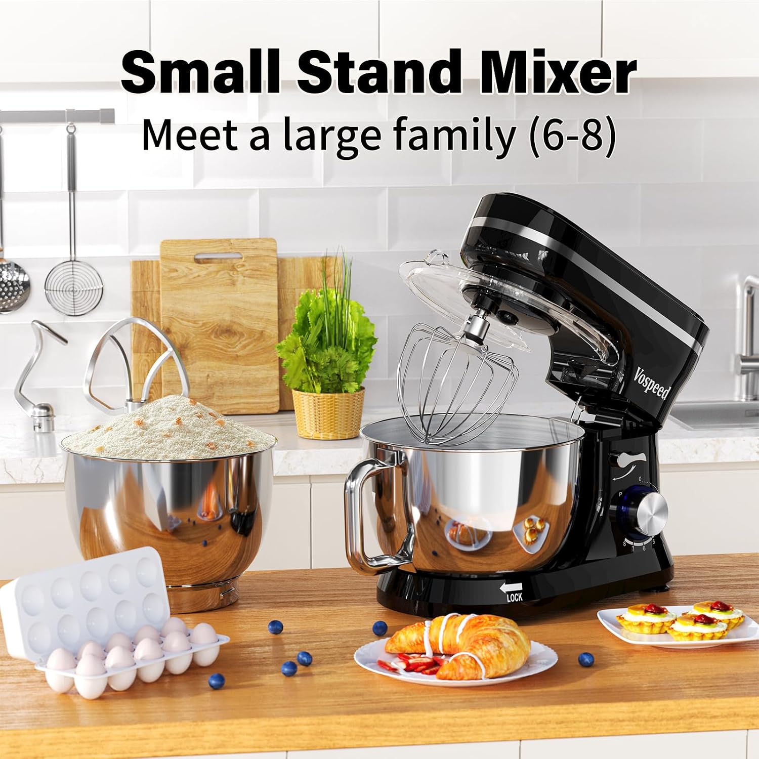 Thumbnail 6 de Vospeed Stand Mixer 4.5L+5L Bowls