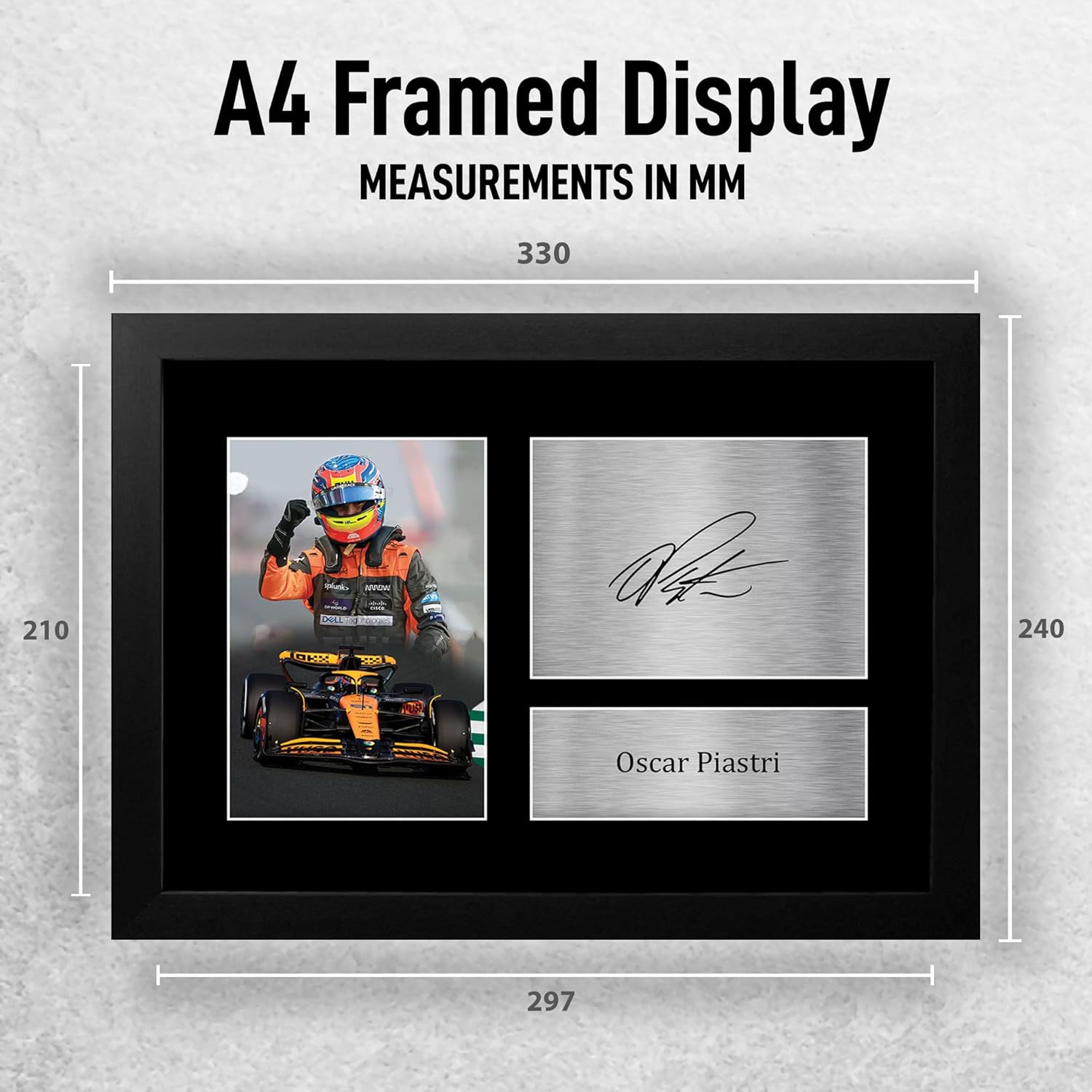Thumbnail 1 de HWC Trading FR A4 Oscar Piastri McLaren Signed Autograph Print (Framed) – A4