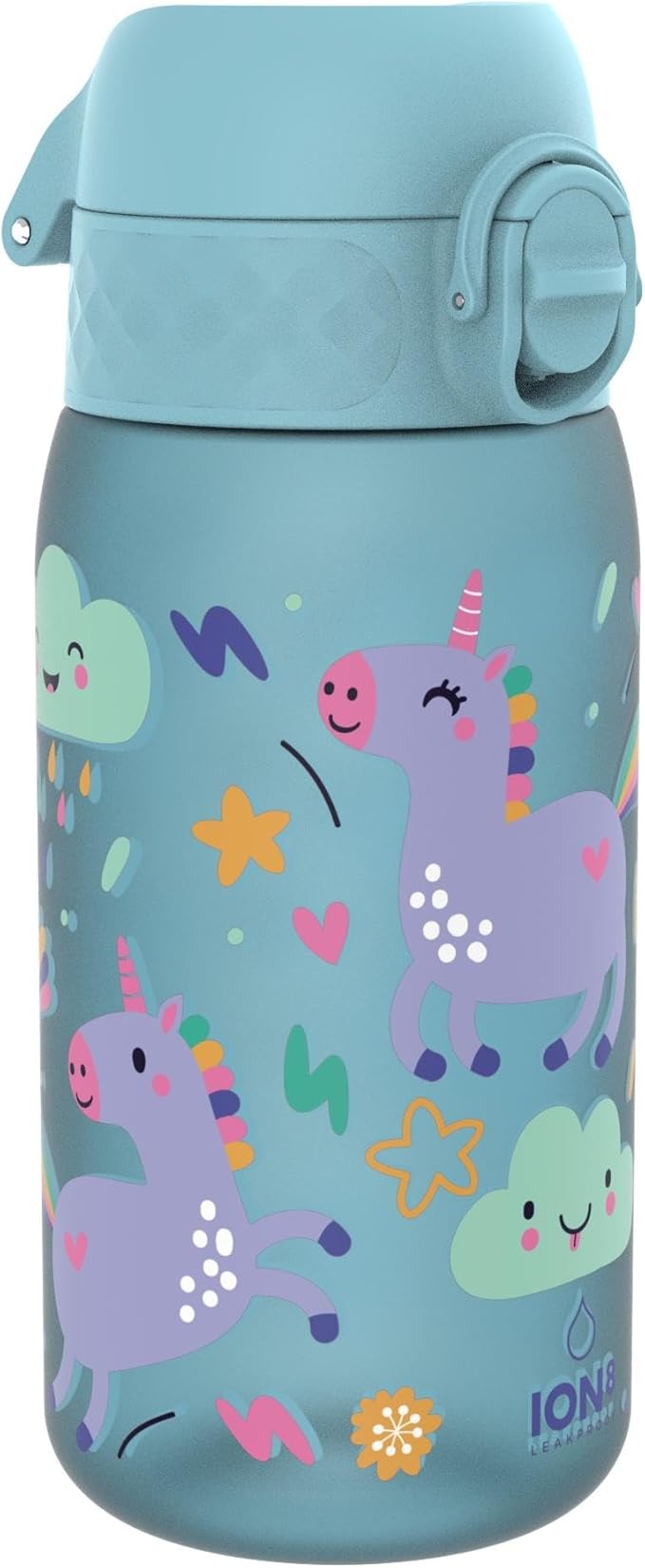 Detalle de ion8 Botella Niños 350ml 🦄 Sin BPA, Fugas, Fácil de Limpiar
