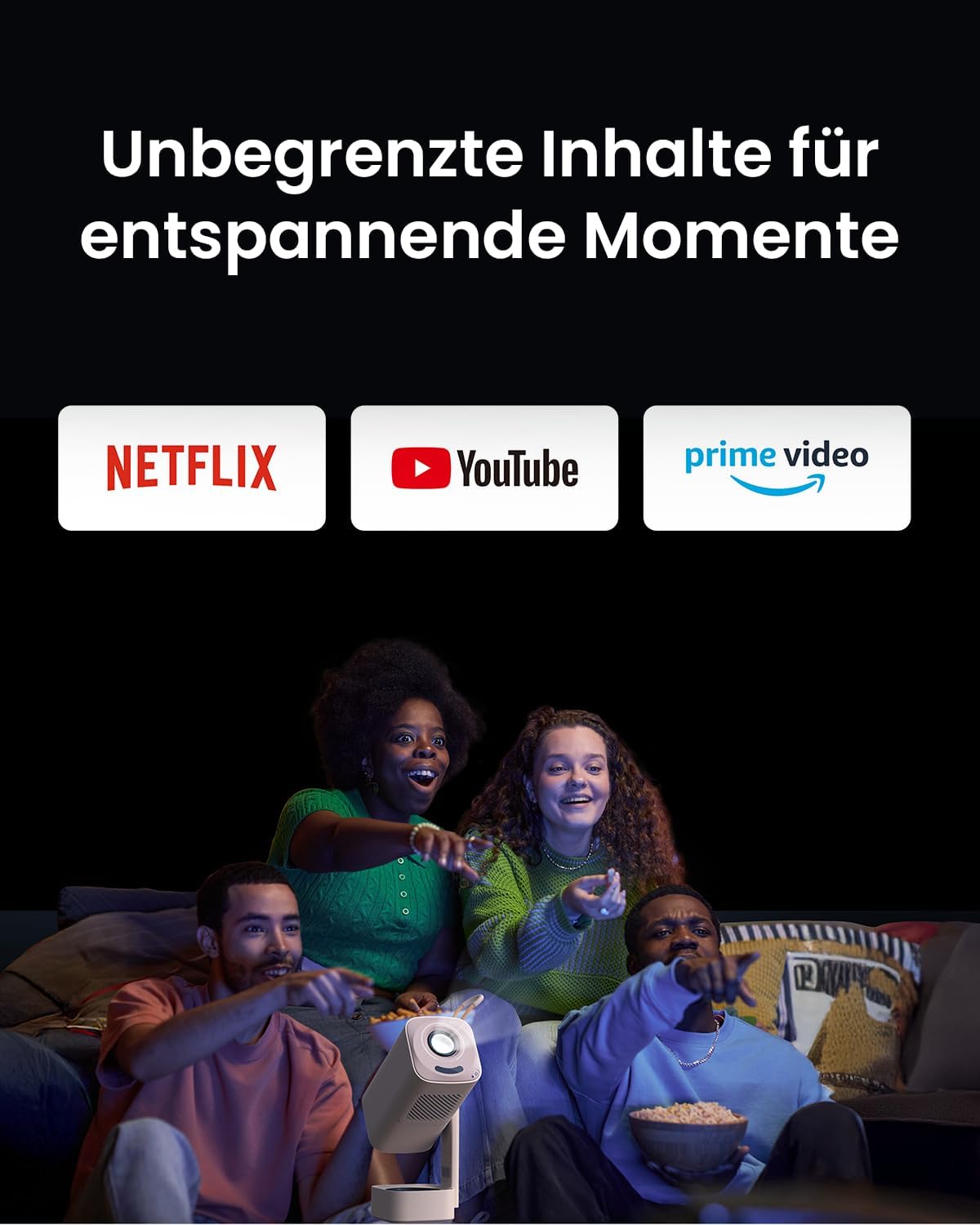 Thumbnail 2 de Yaber T1 Pro Smart Beamer Full HD 1080P mit HDR10, WLAN 6 & Bluetooth 5.4 sowie 180°-Stütze