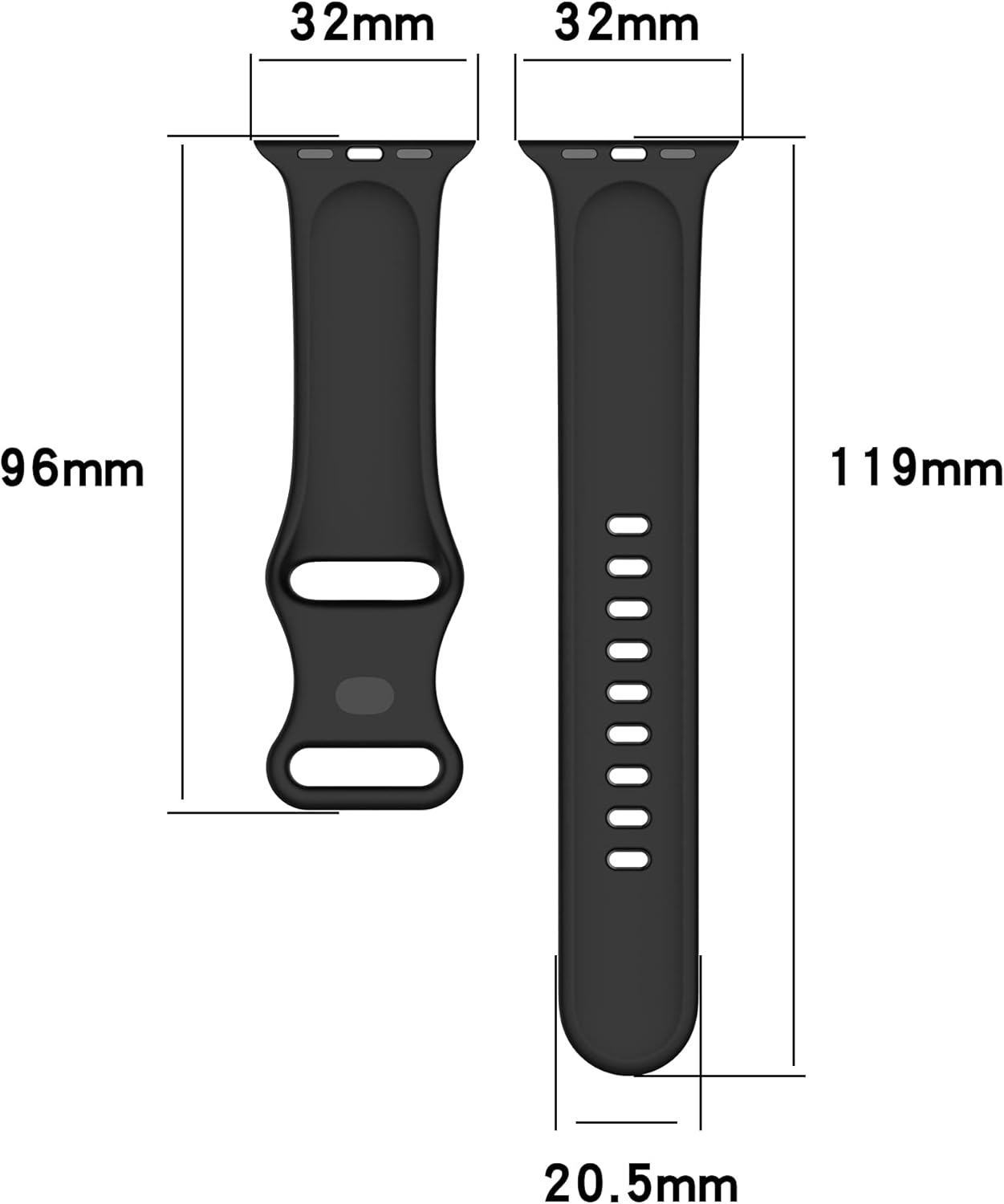 Detalle de Panda Bobo Silicone Strap for Apple Watch (Series 1–10, SE) – 38/40/41/42mm