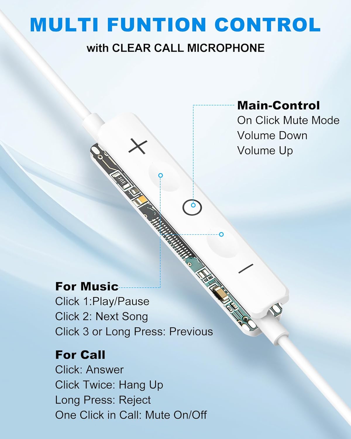 Detalle de Upgraded Earphones 3.5mm wired earbuds with mic