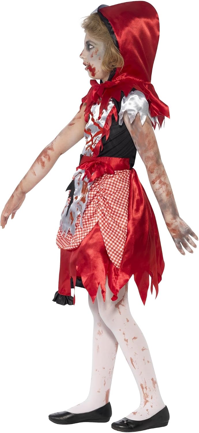 Detalle de Smiffys Kinder Zombie Miss Hood Kostüm, Kleid und Kapuzencape, Größe M (44285)