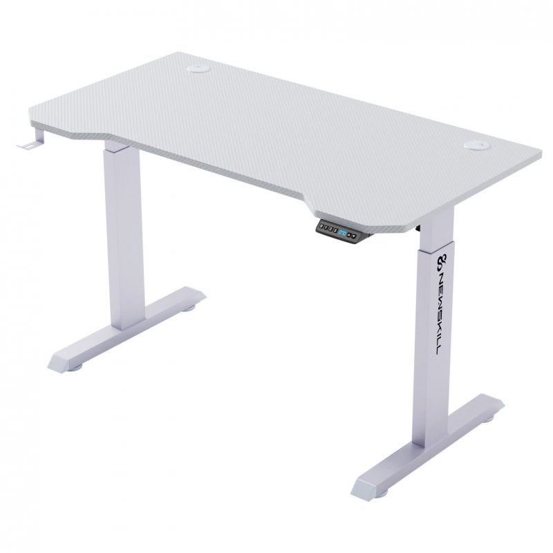 Detalle 2 de Newskill Belenor PRO: Mesa Gaming Blanca con Altura Ajustable 120x60 cm