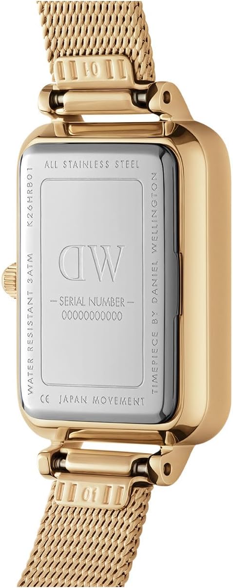 Detalle de Daniel Wellington Orologio Quadro Pressed Evergold da Donna 20x26mm – Acciaio Inox 316L e DLC Gold