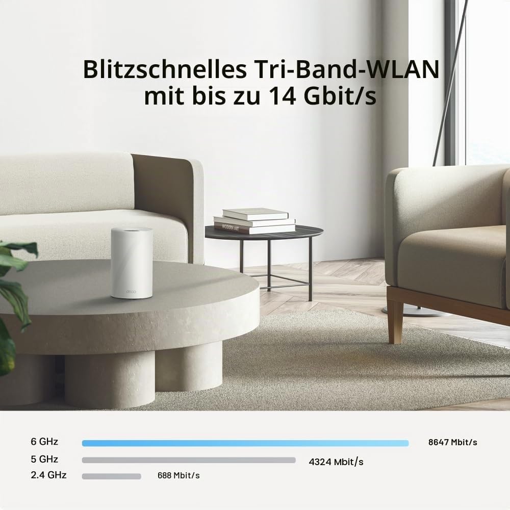 Thumbnail 3 de TP-Link Deco BE68 Mesh-WLAN Set (3er Pack) – WiFi 7 Tri-Band mit BE14000, 10G/2,5G/1G Ports