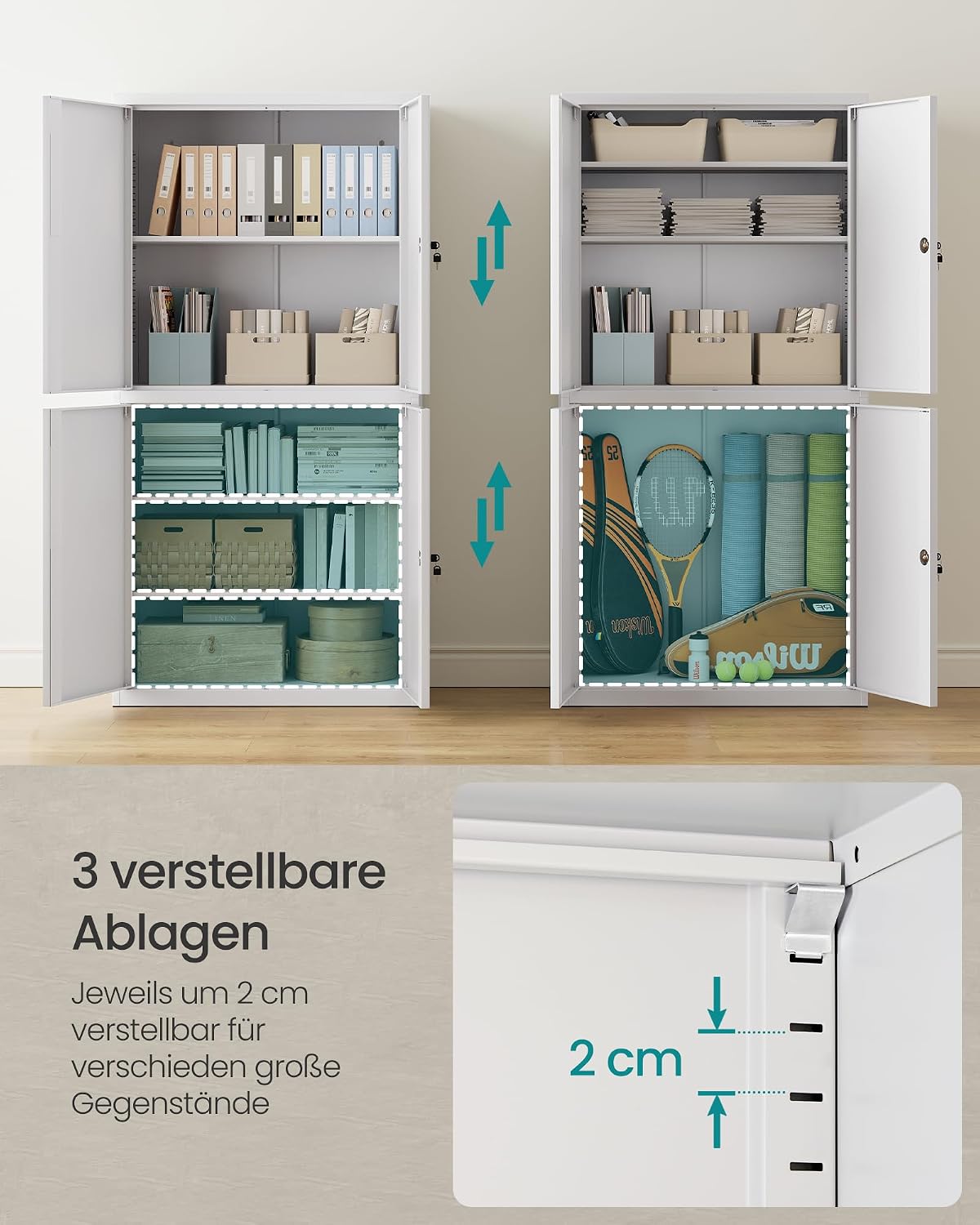 Thumbnail 4 de SONGMICS Aktenschrank 40 x 80 x 180 cm
