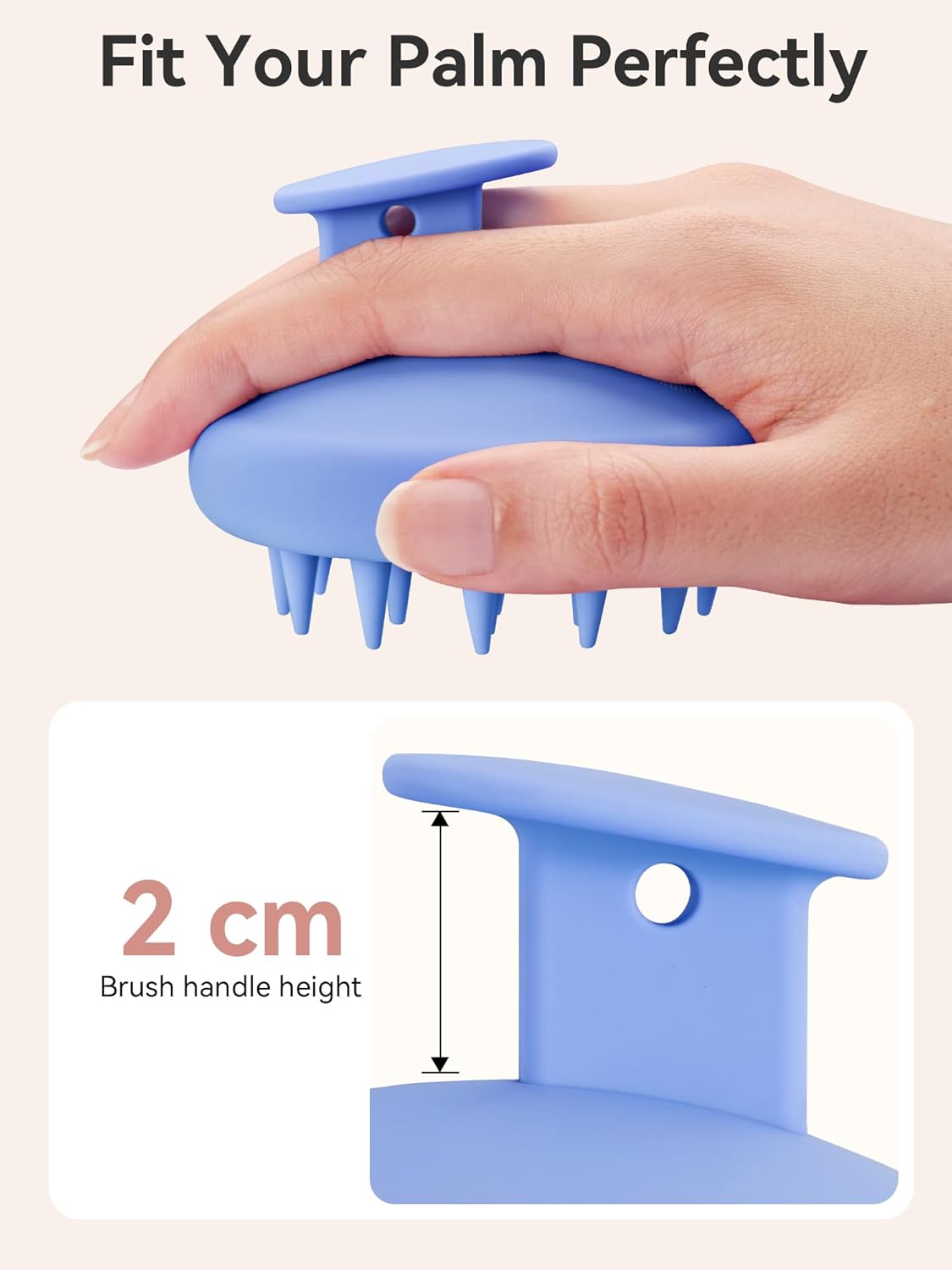 Thumbnail 1 de HEETA Appareil de massage du cuir chevelu en silicone pour croissance des cheveux – brosse de shampooing, bleu