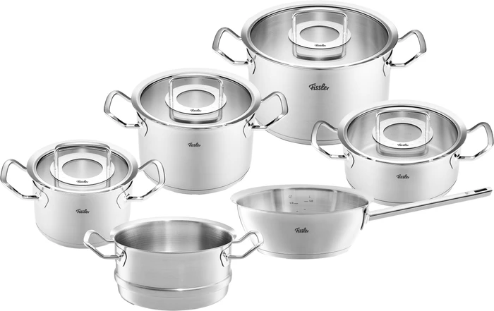 Thumbnail 3 de Fissler Original-Profi Collection Topfset mit Glasdeckeln (6-teilig) inkl. Soßentopf und Dampfeinsatz