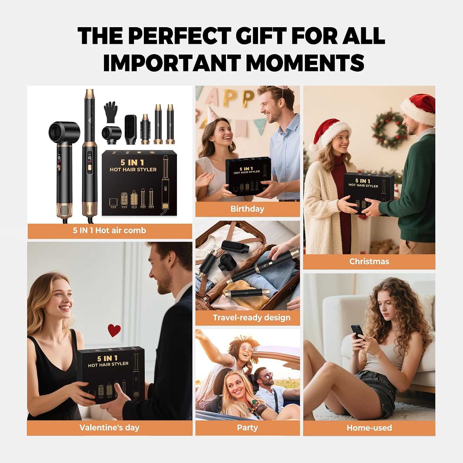 Thumbnail 4 de UKLISS 5 in 1 Hair Styler: A Practical 1000W Airstyler with LCD Display