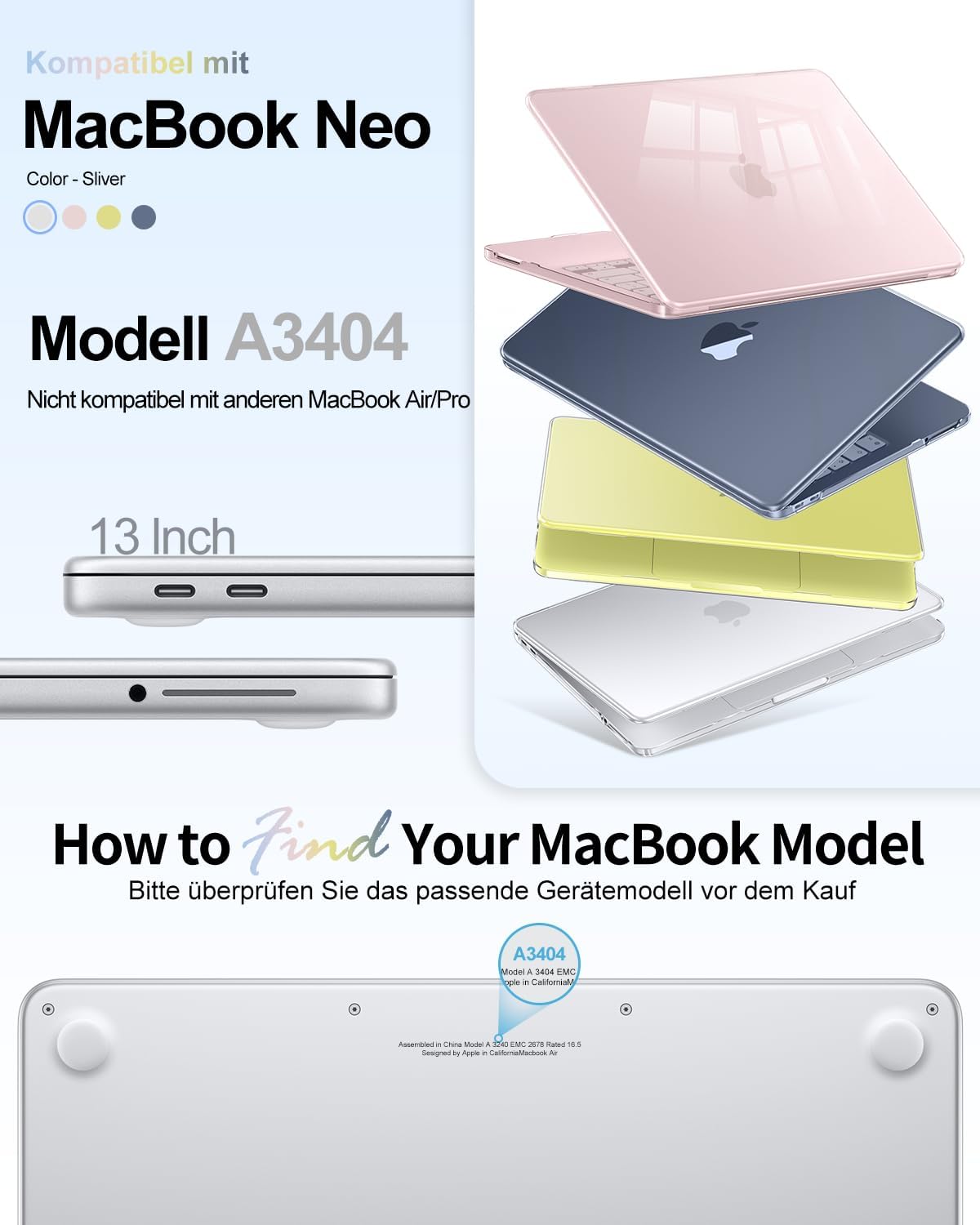 Thumbnail 1 de NPUOLS Schutzhülle für MacBook Neo 13 Zoll 2026 (A3404) – ultradünn, transparent