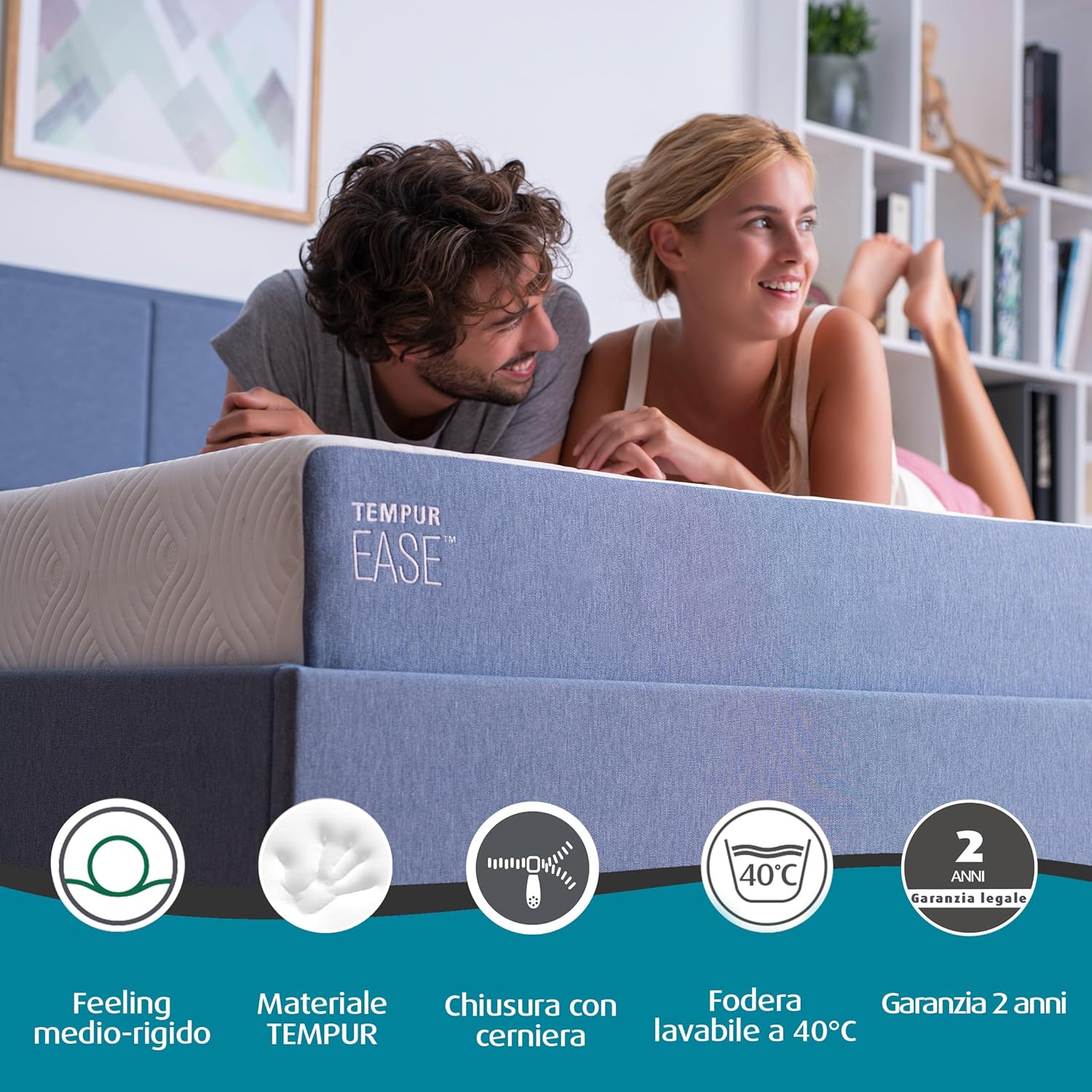 Thumbnail 2 de TEMPUR EASE materasso arrotolato singolo 90 x 200 cm – memory foam, fodera lavabile