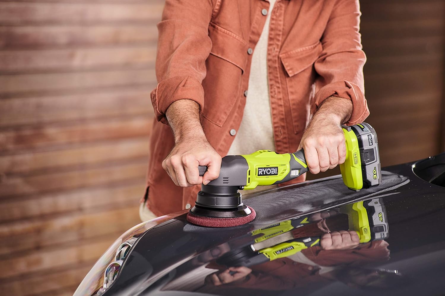 Detalle de Ryobi R18P-0 ONE+ Cordless Polisher (Bare Tool) — 18 V, 125 mm Pad