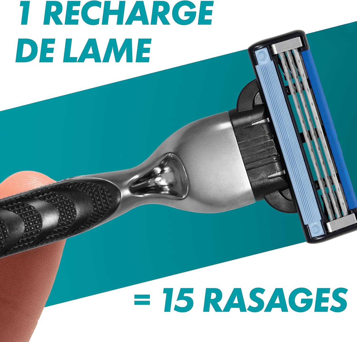 Thumbnail 3 de Gillette Mach3 rasoir homme à 3 lames et manche réutilisable en acier inoxydable