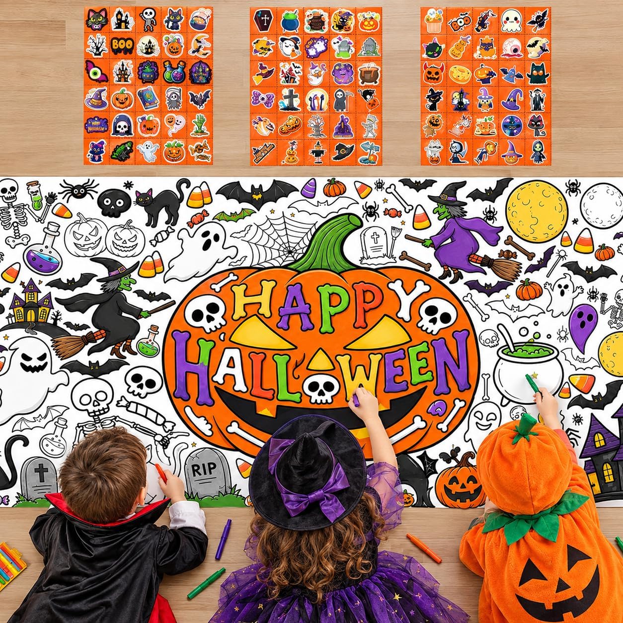 Detalle de Halloween Coloring Poster 30 x 72 Inches