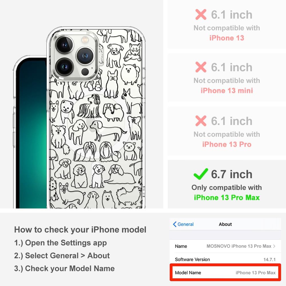 Detalle de MOSNOVO Case for iPhone 13 Pro — Clear, MagSafe-Compatible with Buffertech Drop Protection