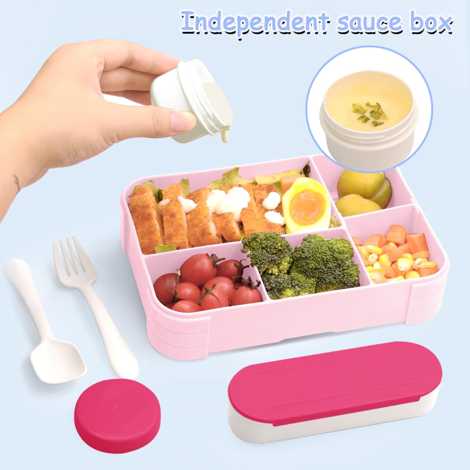 Detalle 2 de XJIANFU Bento Brotdose 1200 ml Pink