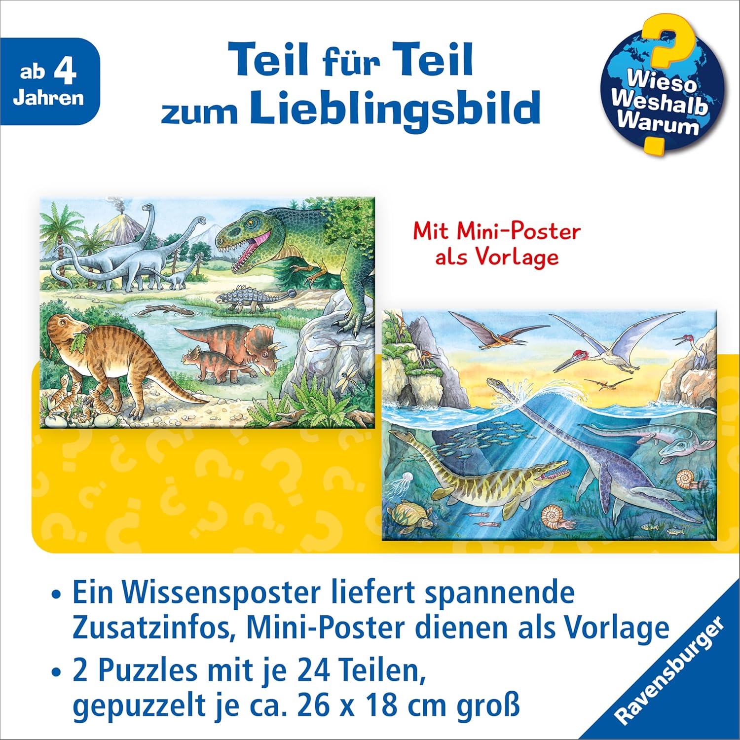 Thumbnail 2 de Ravensburger Kinderpuzzle 05128 Saurier und ihre Lebensräume – 2×24 Teile
