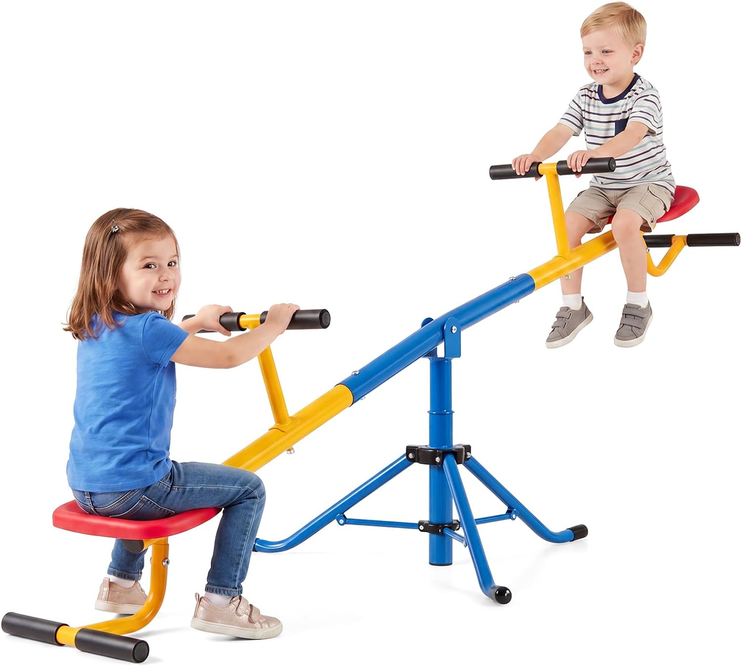 Detalle de Costzon Teeter Totter Seesaw for Kids: 360° Rotation Outdoor Playground Seesaw