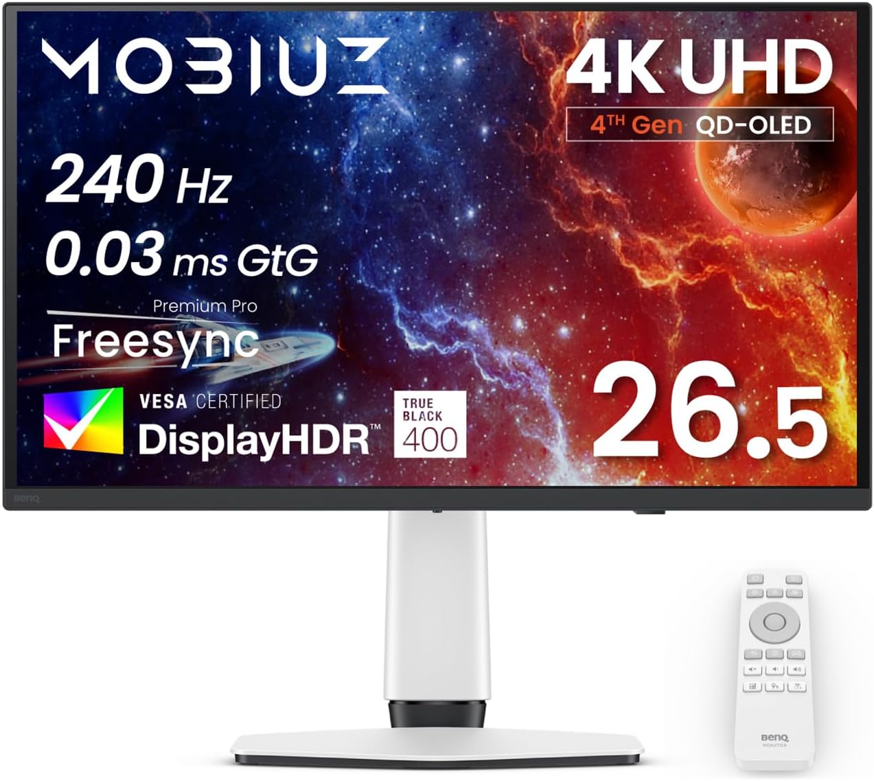 Detalle de BenQ MOBIUZ EX271UZ 26.5インチ 4K量子ドット有機EL・240Hzゲーミングモニター