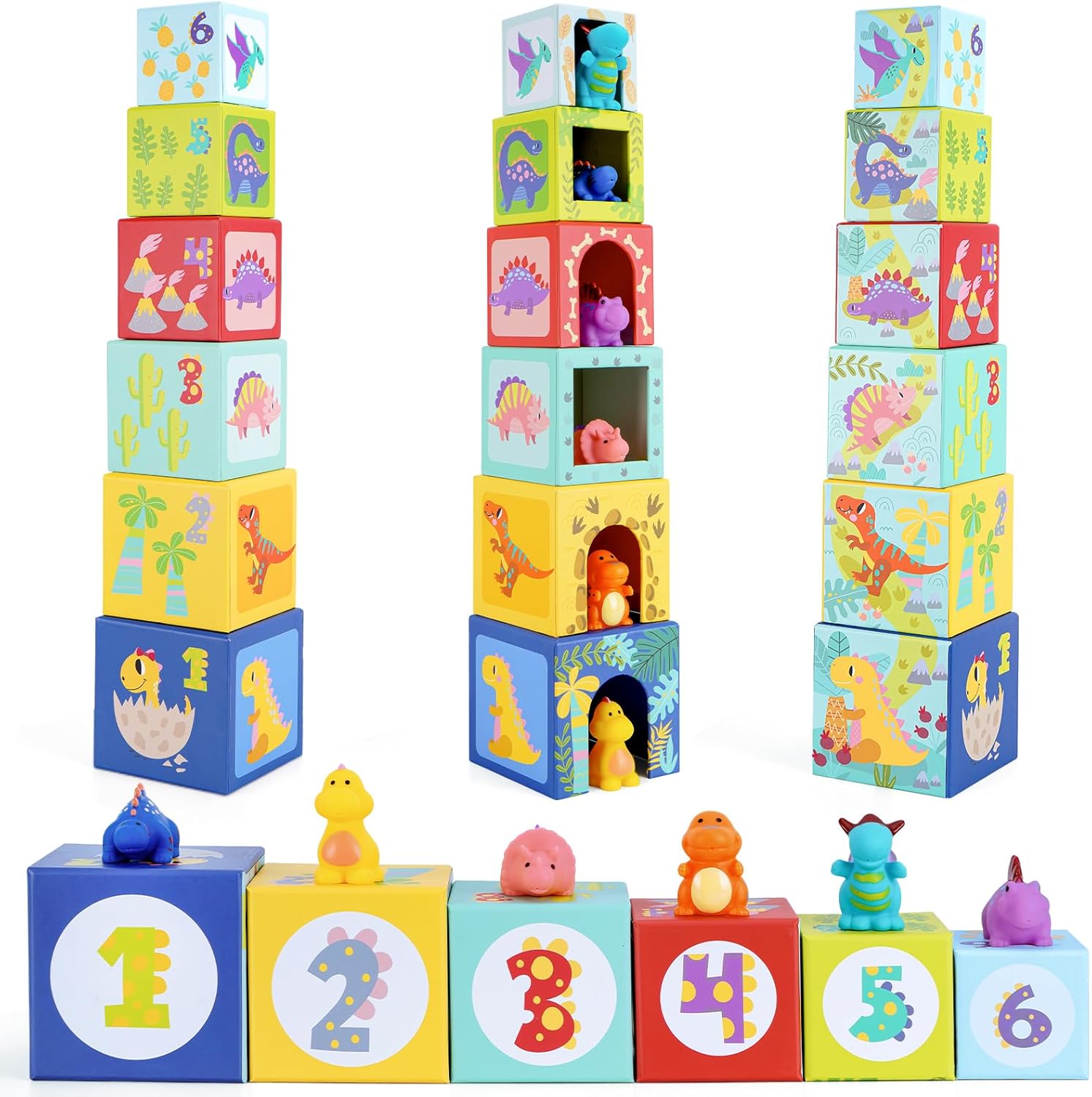 Thumbnail 5 de KMTJT Dinosaur Sorting and Stacking Toys for 1–3 Years