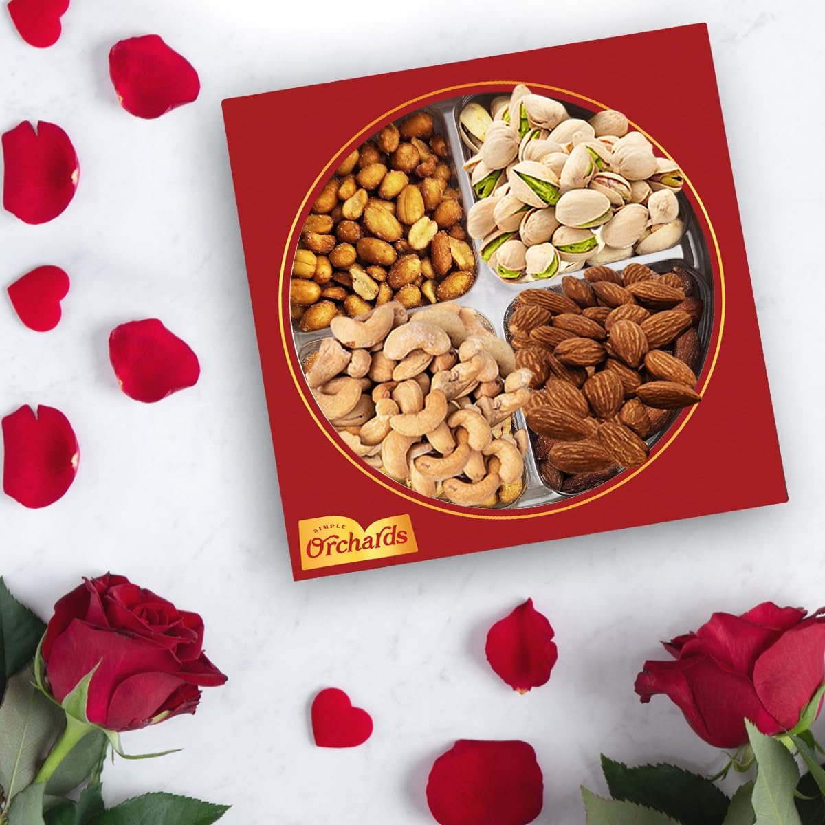 Thumbnail 2 de Simple Orchards Cravings Gourmet Nuts Gift Basket, 4-Section Mixed Nut Gift Box