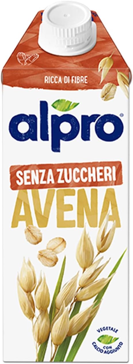 Detalle de Alpro Senza Zuccheri Bevanda all’Avena 8 x 750 ml (senza lattosio), con vitamine B2 e D2