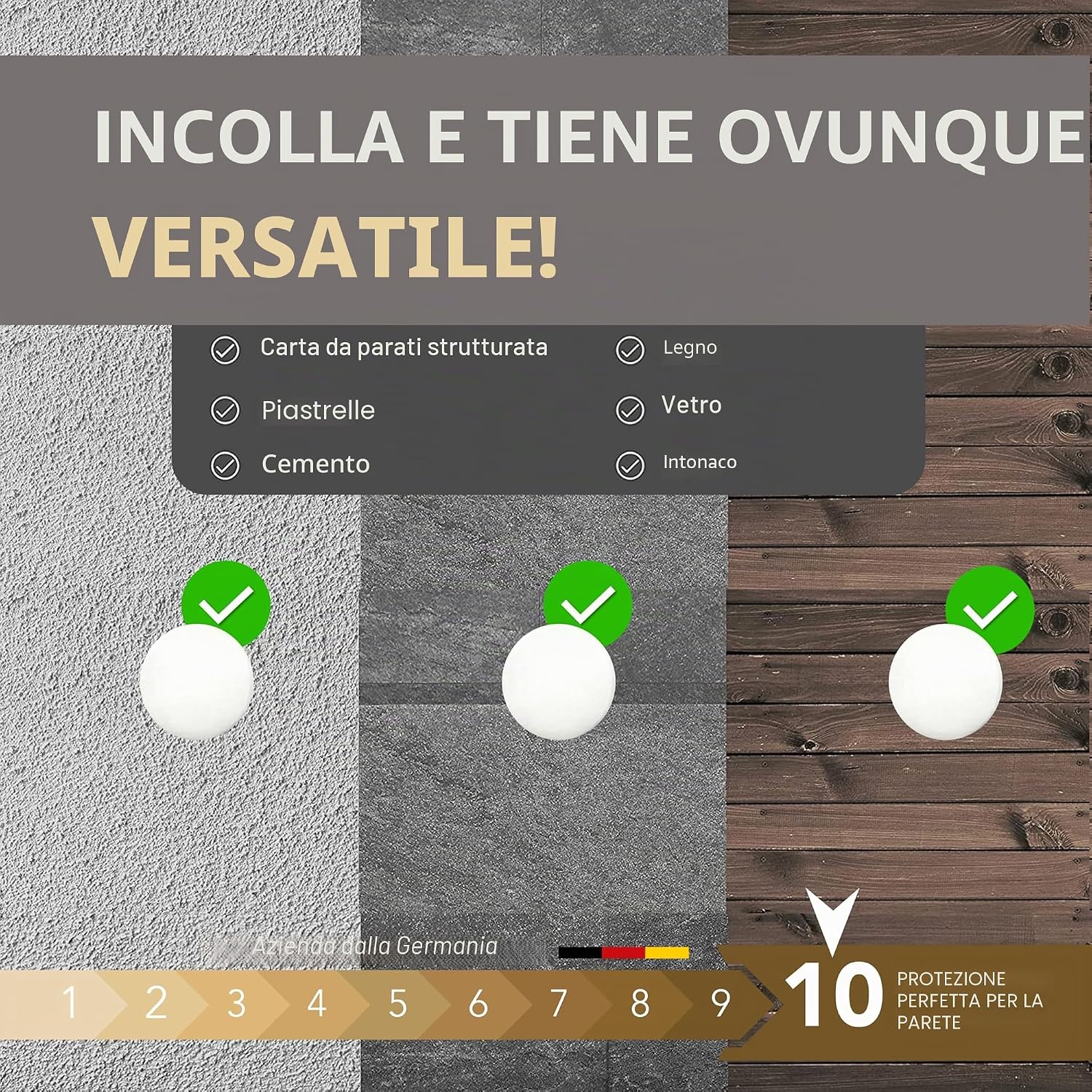 Thumbnail 6 de GALACE Fermaporta Adesivo da Muro Bianco [6 pezzi] – Protezione efficace per porte e infissi