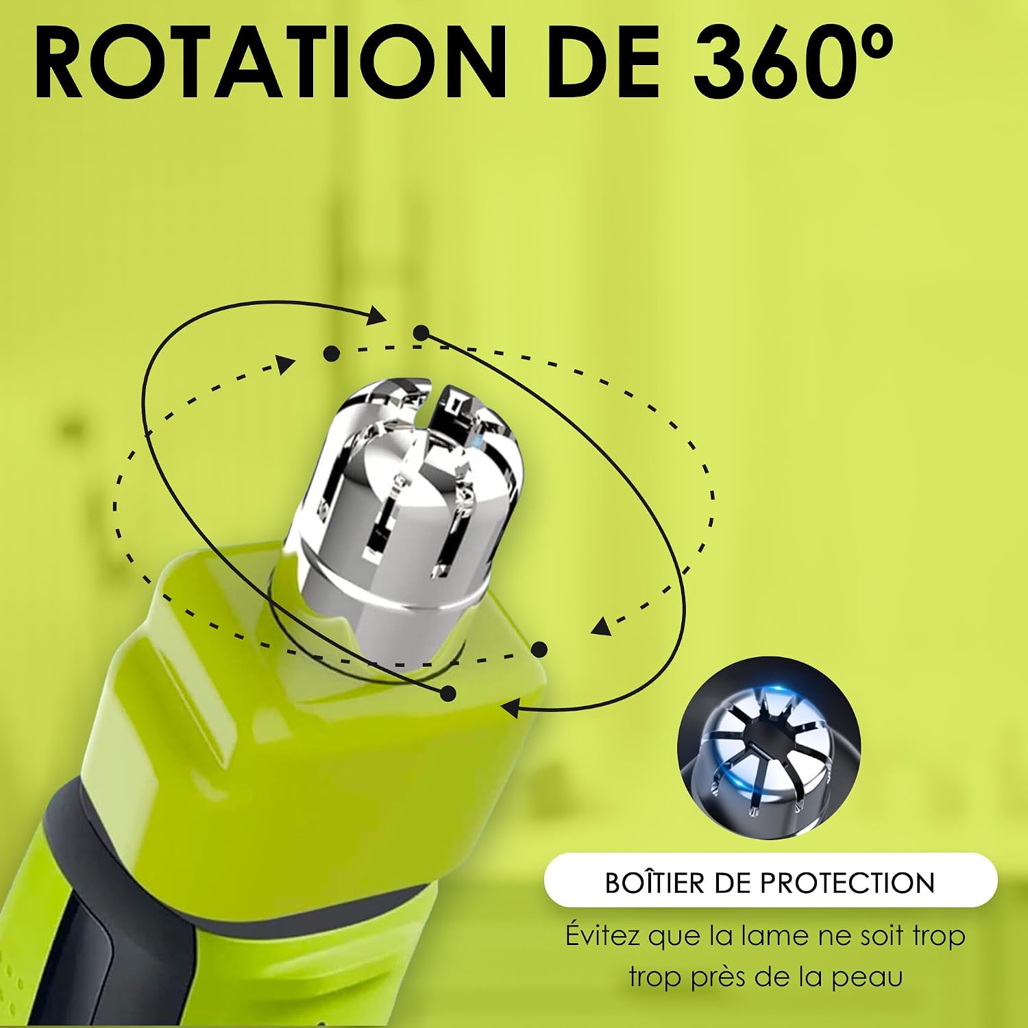 Detalle de One Blade Lame Nez et Oreille compatible avec One Blade – Système Rotatif 360° (RE-WECHSEL)