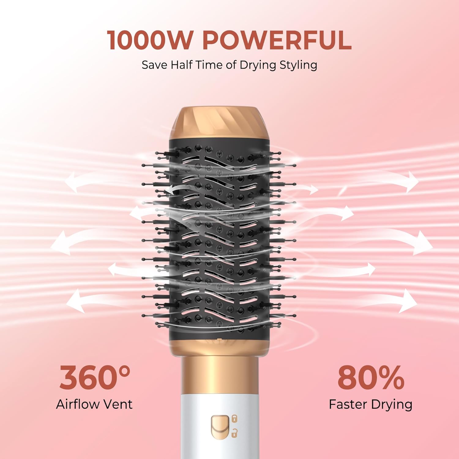 Detalle 2 de MogaWave Airbrush Hair Styler 6 in 1 Magic Styler Pro – 360° Auto Curler & Dryer for All Hair Types