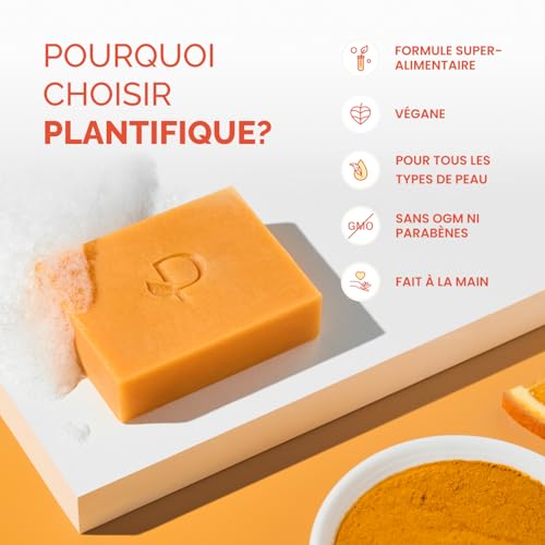 Thumbnail 6 de PLANTIFIQUE Turmeric & Kojic Acid Soap | Savon Visage au Curcuma (x2)