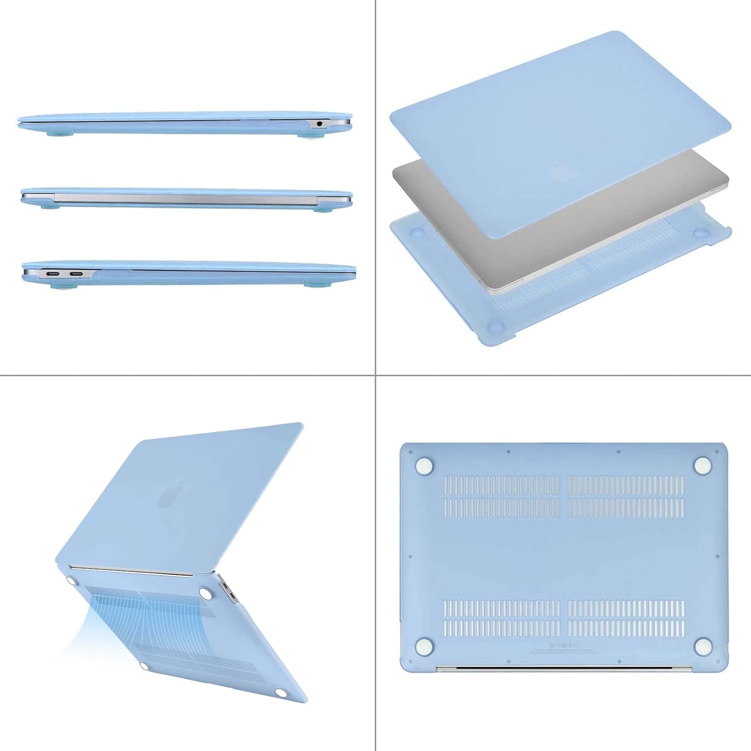 Detalle de MOSISO Compatible Hard Shell Case for MacBook Air 13-inch (M1) 2021–2018, Airy Blue