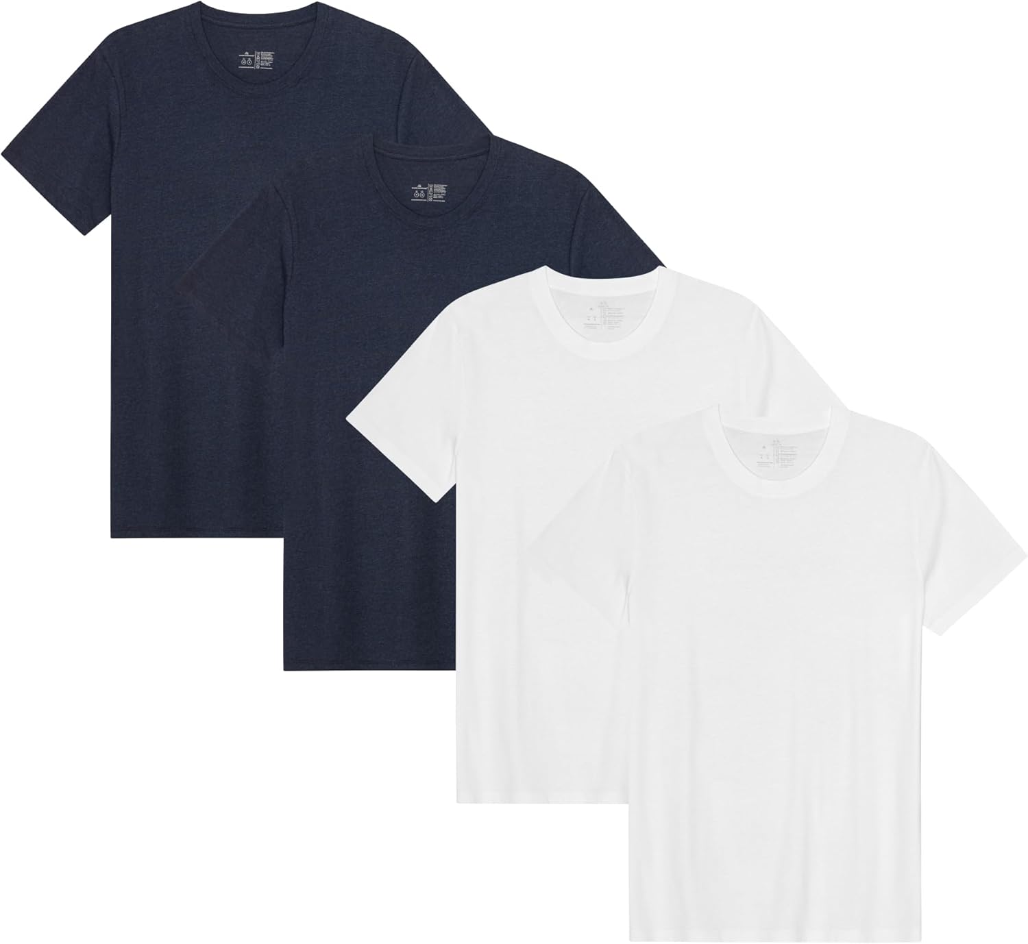 Detalle de DANISH ENDURANCE T-Shirts en coton bio mélangé modal pour homme – lot de 1, 2 ou 4, col rond, manches courtes
