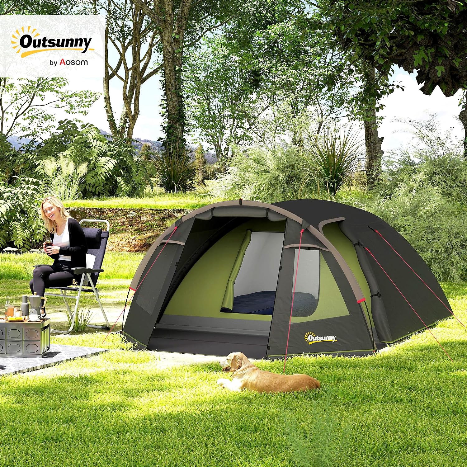 Thumbnail 1 de Outsunny Tente de Camping familiale 2-4 Personnes