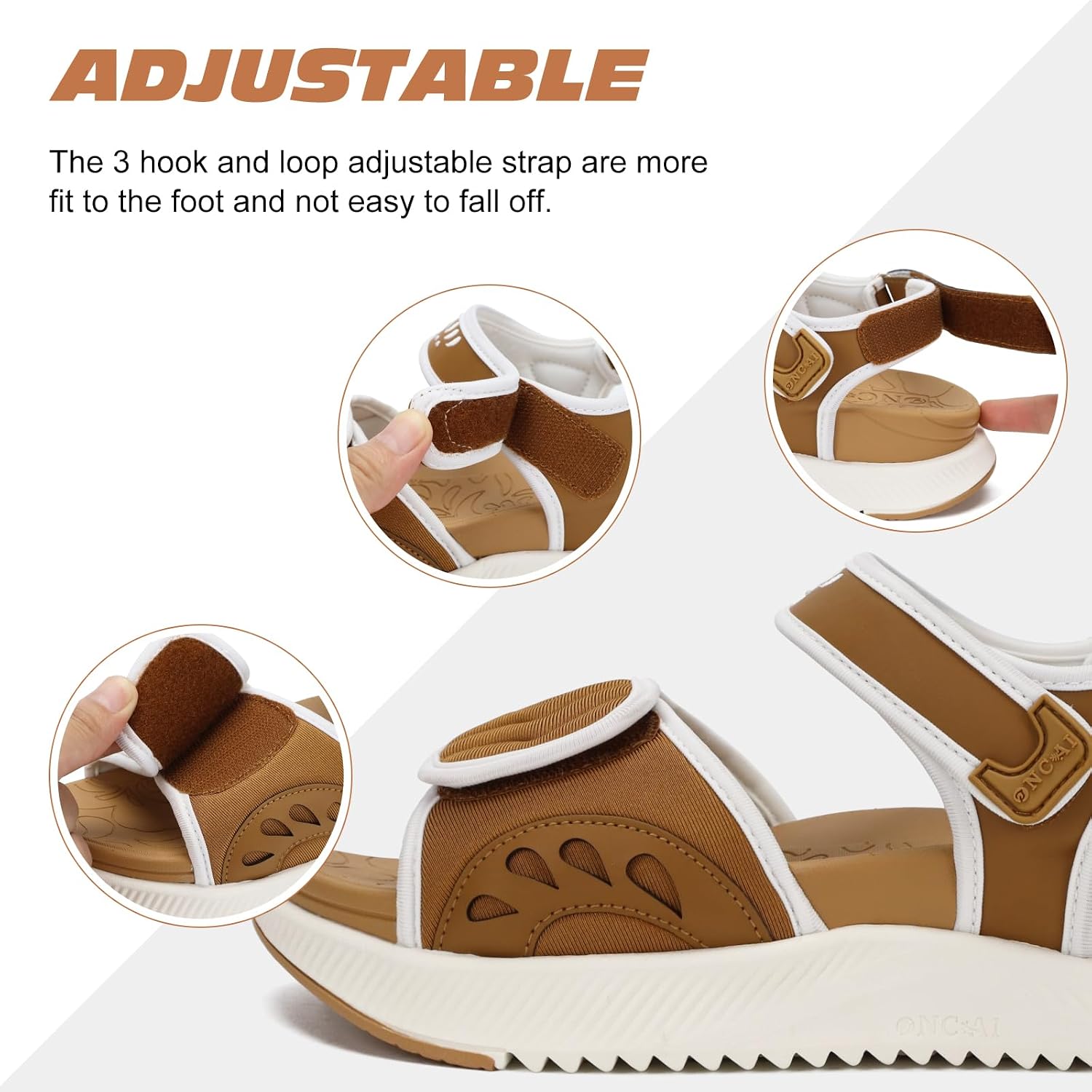 Thumbnail 3 de ONCAI Women’s Walking Sandals with Arch Support & Orthotic Footbed (3 Strap, UK Size 4–10)