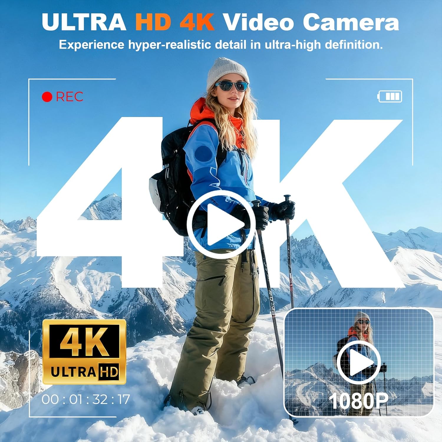 Thumbnail 1 de Digital Camera 64MP 4K compact with 18x zoom