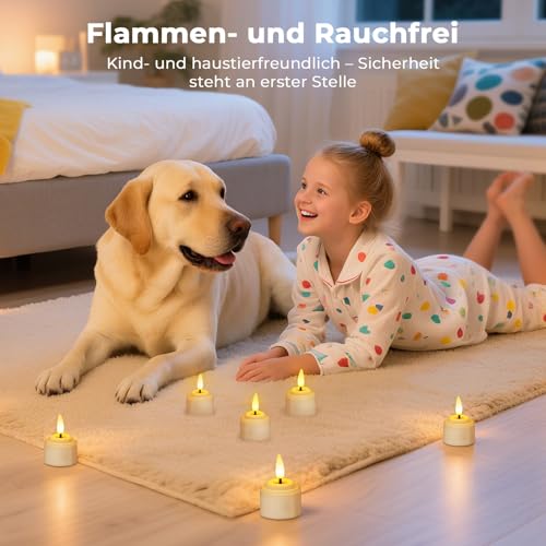 Detalle 2 de JVURICE aufladbare LED-Teelichter, 6er-Set